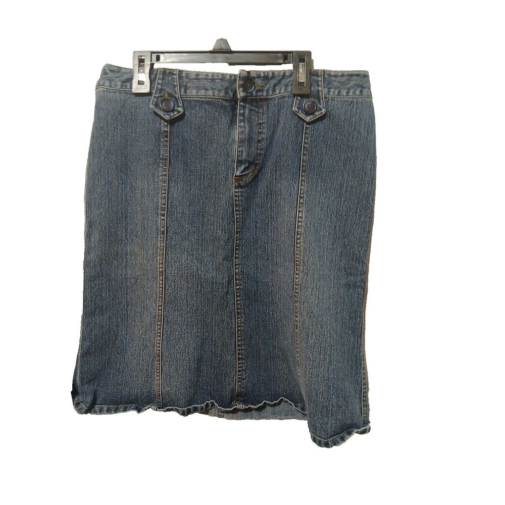 Massino Ladies Blue Denim Pencil Skirt w/a Slight Flair Sz 10 Gently Preowned